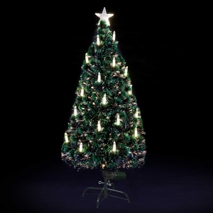 Warm White Candle Fibre Optic Christmas Tree