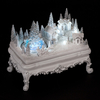 White Polyresin Table with White LEDS & Rotating Train
