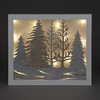 Wooden Plaque Decoration With 5 Tree Included 3 Silver LEDs Battery Powered