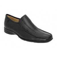 Copacabana mens wide fit slip-on shoe in black leather