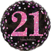 18 Inch Pink Number 21 Helium Balloon