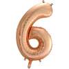 34 Inch Rose Gold Number 6 Helium Balloon