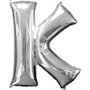 34 Inch Silver Letter K Helium Balloon