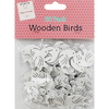 60 Wooden Birds - White