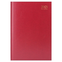 A4 Red 2021 Week To View Diary