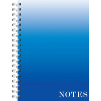 A5 Wiro Ombre Blue Lined Notebook