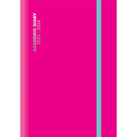 Academic Mid-Year Diary A5 Pink Contrast 2023-2024 Day a Page Academic Diary