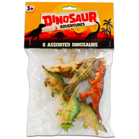 Assorted Mini Dinosaur Figures: Pack Of 6