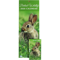 British Wildlife 2020 Slim Calendar And Diary Set