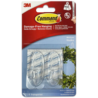 Command Clear Medium Hooks: Pack of 2