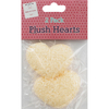 Cream Plush Hearts - 2 Pack