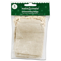 Drawstring Canvas Bags: Pack of 5