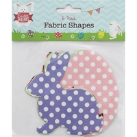 Easter Fabric Self Adhesive Craft Shapes - Assorted