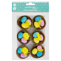Easter Nests with Eggs Bonnet Decorations: Pack of 6