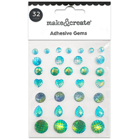 Mermaid Scale Adhesive Gems: Pack of 32