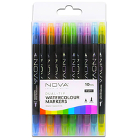 Nova Dual-Tip Watercolour Markers Brights: Pack Of 10