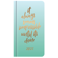 Ombre Green 2021 Slim Week To View Pocket Diary
