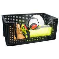 Really Useful 64 Litre Open Front Crate - Black