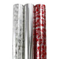 Red And White Star Cellophane Roll Wrap - 3 Pack