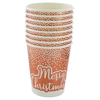 Rose Gold Foil Dot Merry Christmas Paper Cups - 8 Pack