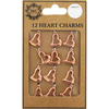 Rose Gold Heart Charms - Pack Of 12