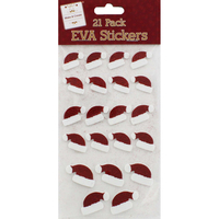 Santa Hat Eva Stickers Pack Of 21