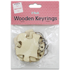 Wooden Craft Jigsaw Keyrings: Pack Of 6
