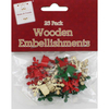 Wooden Deer Embellishments Pack Of 25