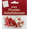 Wooden Reindeer Embellishments: Pack Of 25