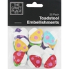 Wooden Toadstool Embellishments - Pack Of 25