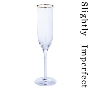 Dartington Celebration Flute Gold Rim Single - Slightly Imperfect