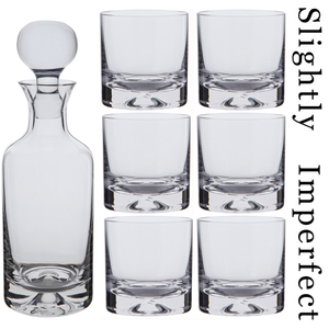 Dartington Dimple Decanter & 3 Pairs of Dimple Old Fashioned Tumblers-...