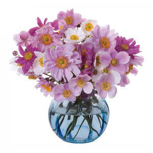 Dartington Florabundance Colours Aqua Anemone Vase
