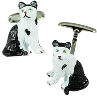 3D Cat with Crystal Eyes Cufflinks