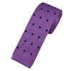Atelier F&B Light Purple & Navy Blue Polka Dot Silk Knitted Tie