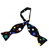 Black & Multi Coloured Dot Self Tie Bow Tie
