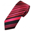 Black & Pink Striped Luxury Narrow Silk Tie