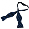 Black & Royal Blue Striped Self Tie Silk Bow Tie