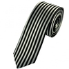 Black & Silver Vertical Striped Skinny Tie