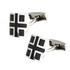 Black Cross & Chrome Square Cufflinks