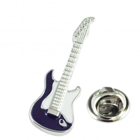 Blue Electric Guitar Lapel Pin Badge
