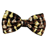 Chess On Chessboard Mens Bow Tie