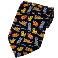 Colourful Cats Silk Novelty Tie