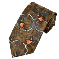 Colourful Pheasants Silk Novelty Tie