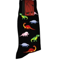 Dinosaurs Black Mens Novelty Socks