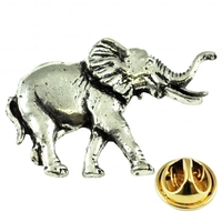 Elephant English Pewter Lapel Pin Badge