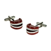 False Teeth Novelty Cufflinks