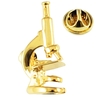 Gold Plated Microscope Lapel Pin Badge