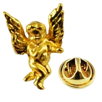 Golden Cherub Lapel Pin Badge