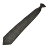 Grey,  Silver & Burgundy Square Patterned Clip On Tie